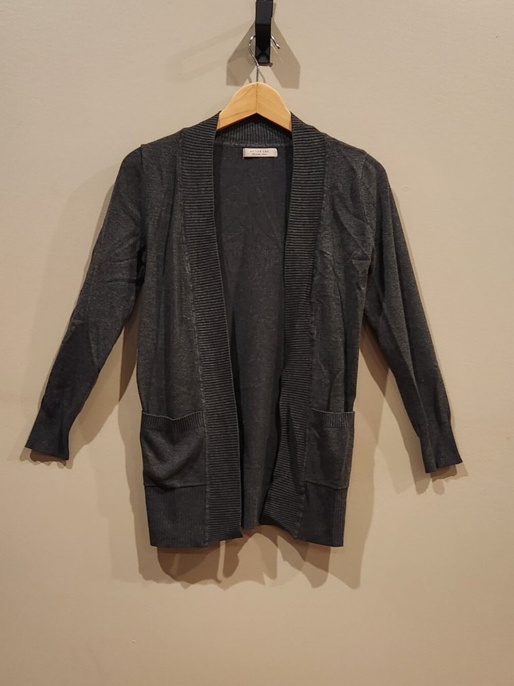 Active USA Women's Small Black Open Front Long Cardigan Sweater